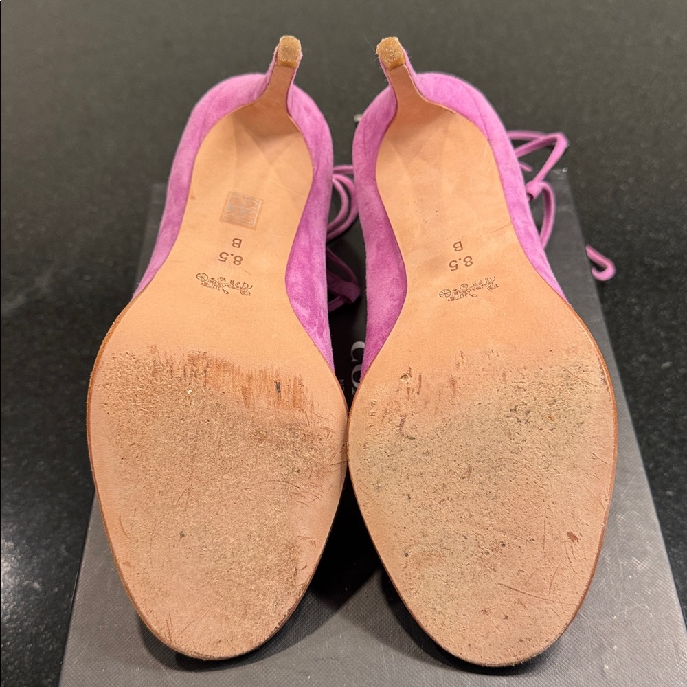 Coach Women's Wildflower Pink Lace-Up Kira Heels 8.5 - Picture 4 of 5